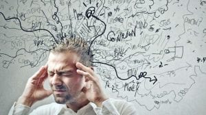 Stressed Man trying to remember everything