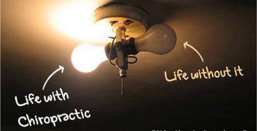 Energy flowing through lightbulb - metaphor for chiropractic